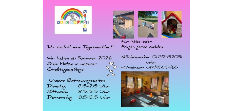 Flyer for the Karkenmüüse day care center