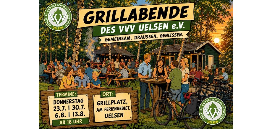 Poster advertising the VVV barbecue evenings