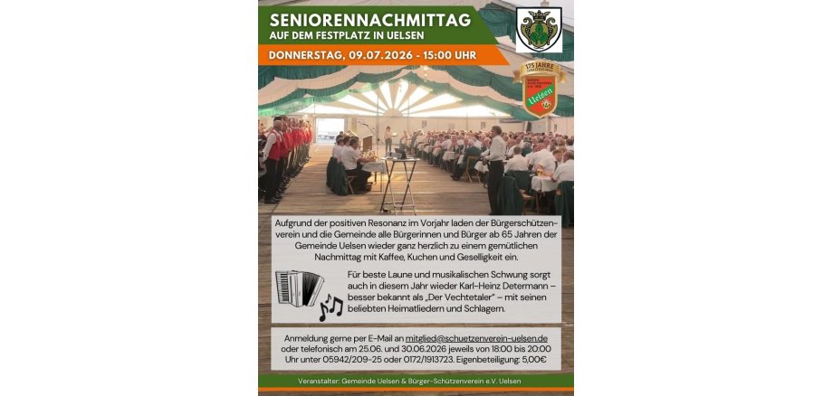Advertisement for the Senior Citizens' Afternoon in the Festival Tent