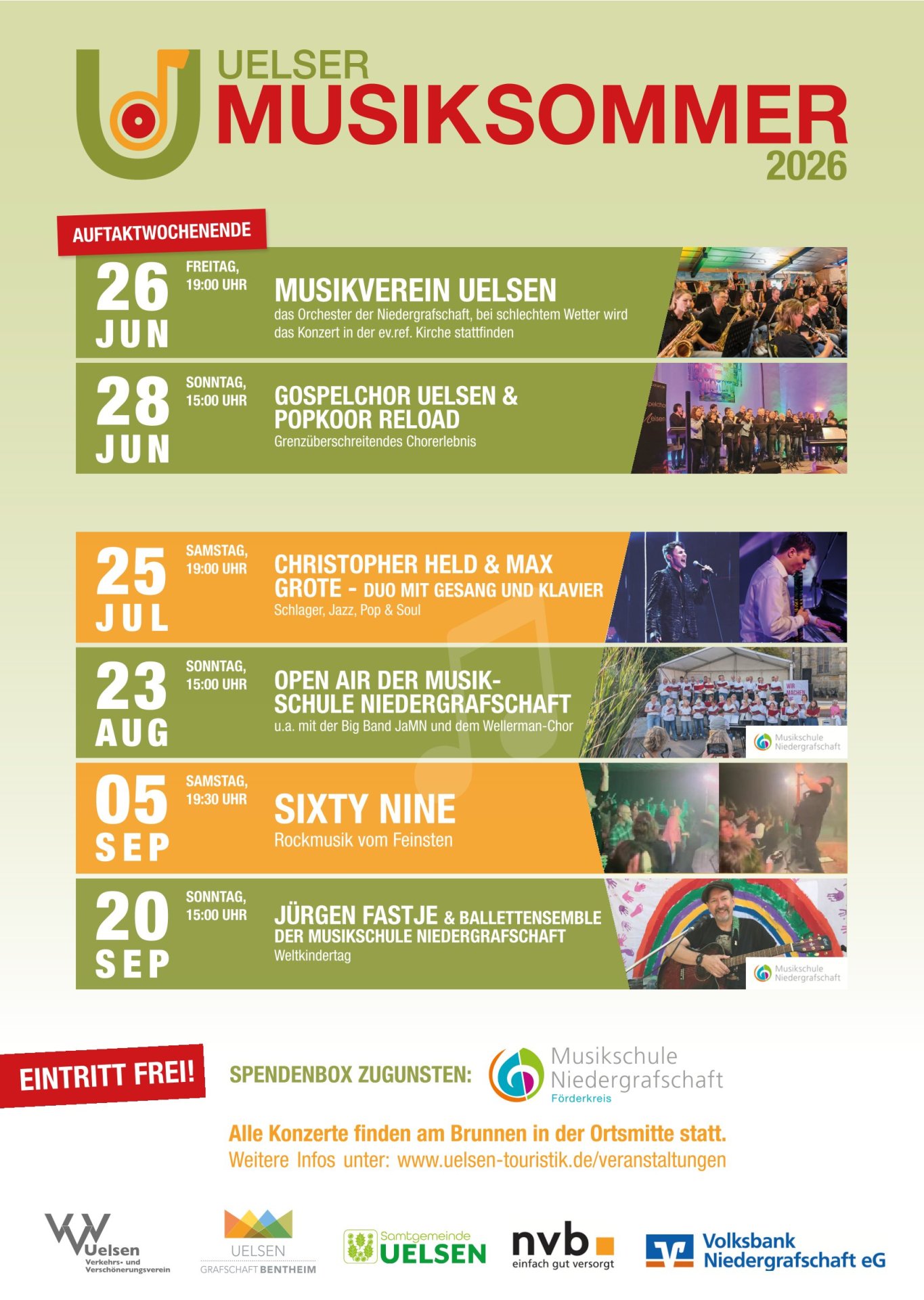 Poster with the complete program Uelser Musiksommer