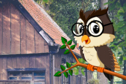 Owl of the children's rally Uelser Quellen in front of Wassermühl