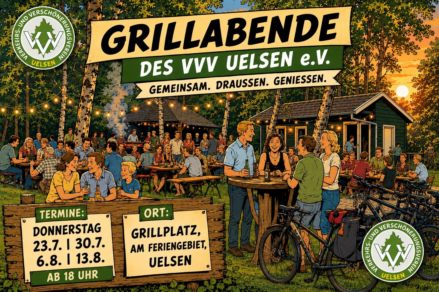 Cartel publicitario de las veladas de barbacoa de la VVV