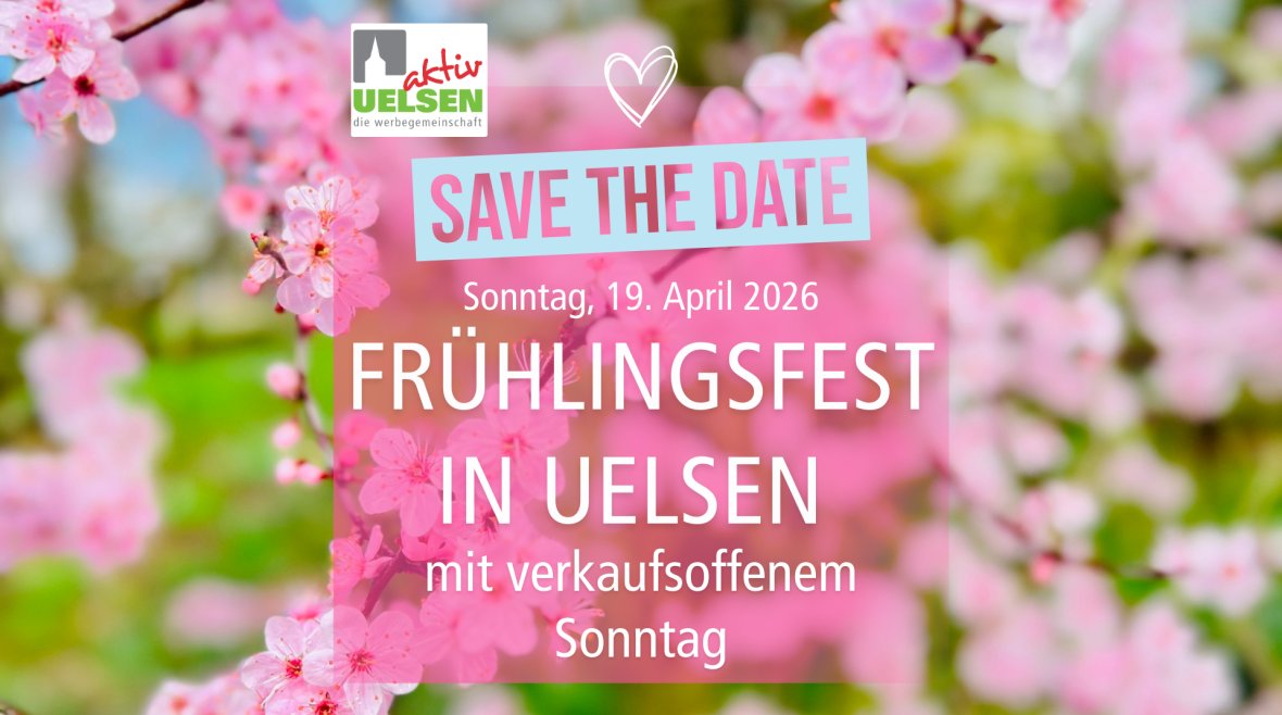 Anuncio de la fiesta de la primavera el 19 de abril en Uelsen