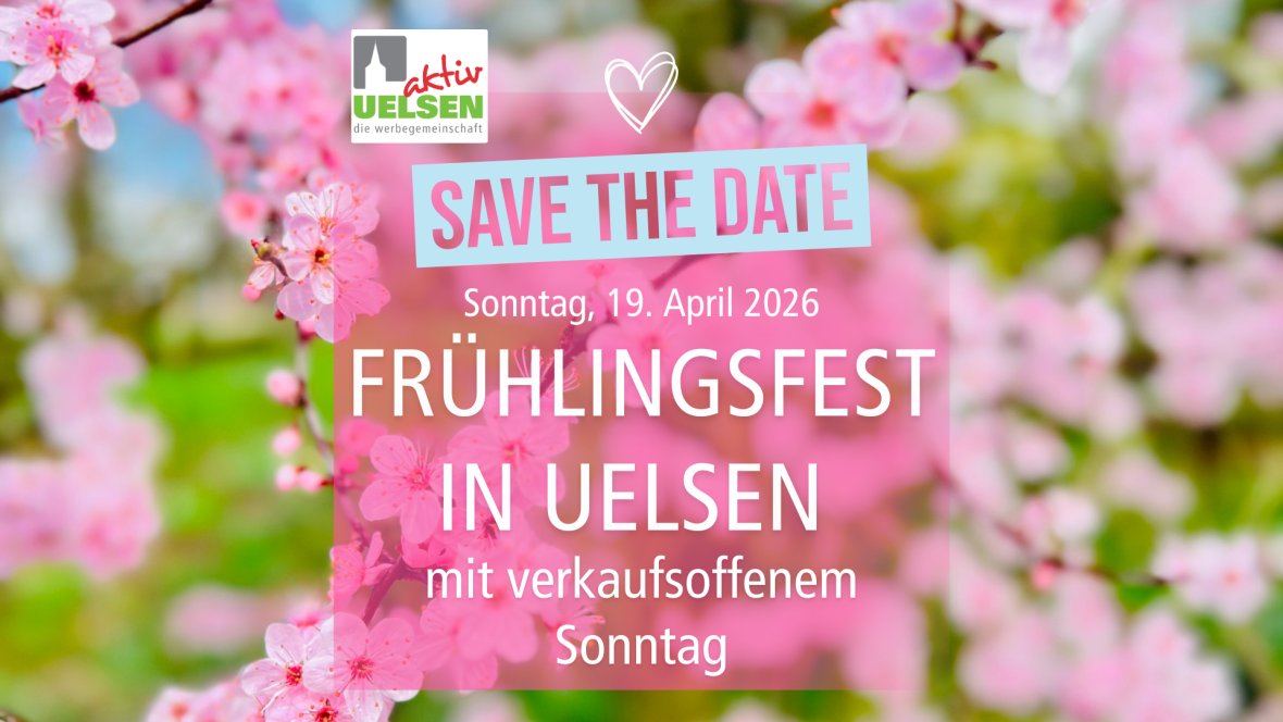 Anuncio de la fiesta de la primavera el 19 de abril en Uelsen