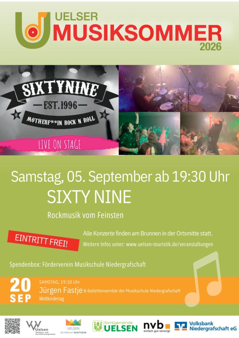 Affiche Uelser Musiksommer Sixty Nine