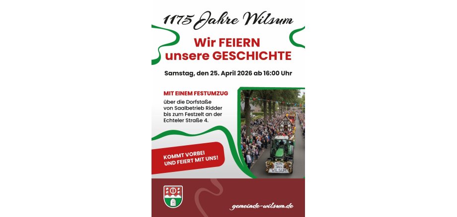 Werbung für den Festumzug in Wilsum