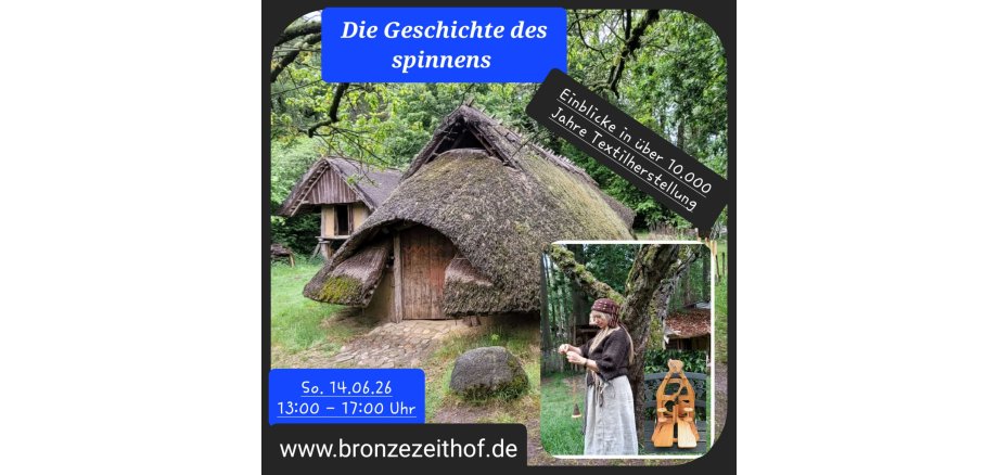 Werbung für die Veranstaltung Die Geschichte des Spinnens