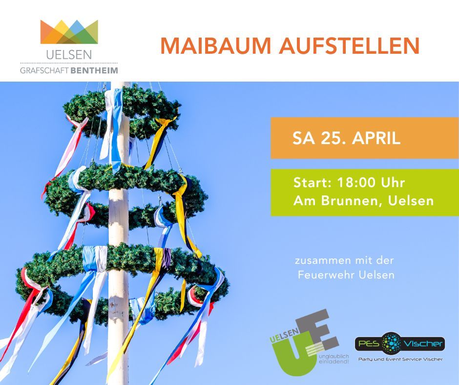 Werbung für die Veranstaltung Maibaum aufstellen
