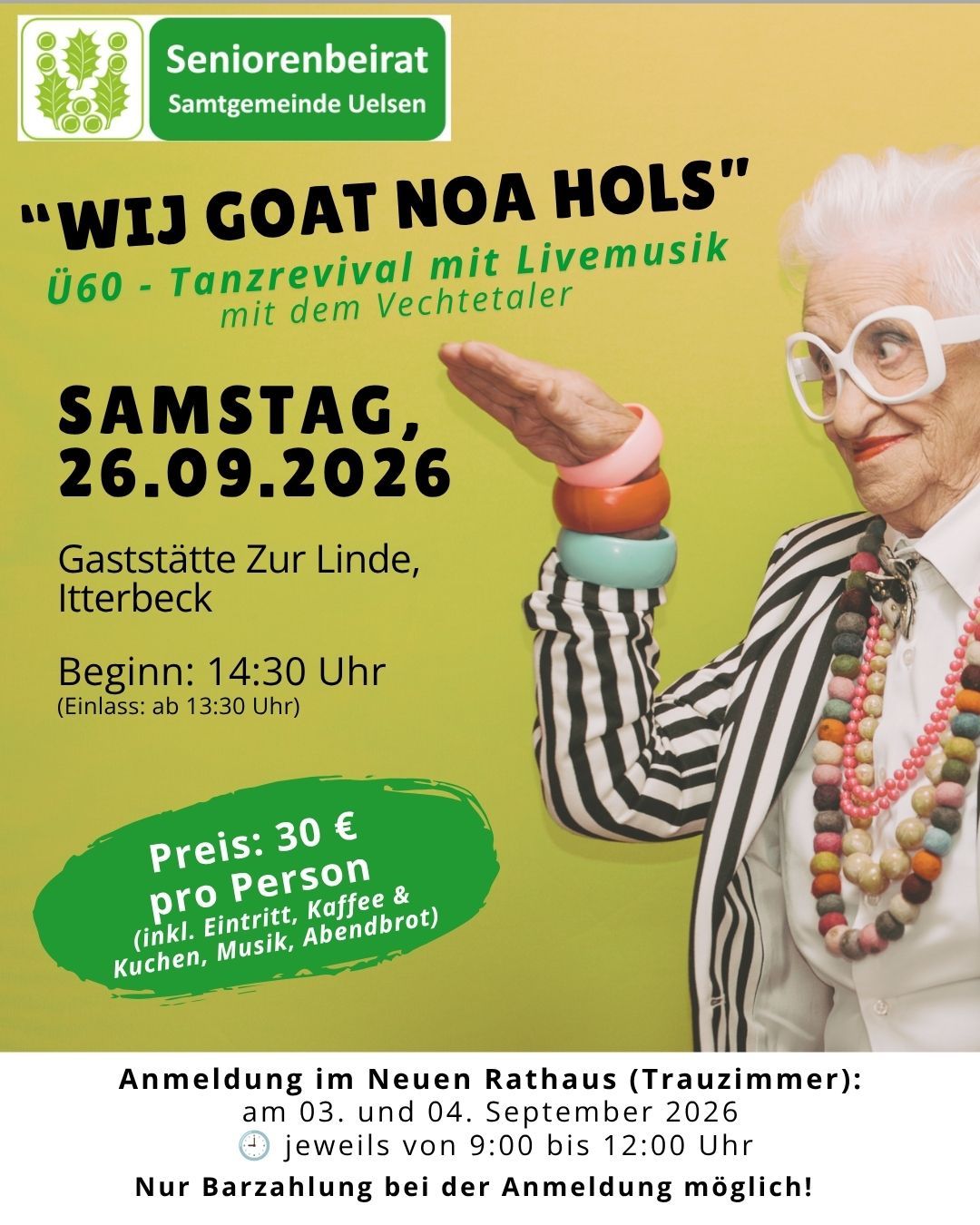Werbeplakat für das Tanzrevival "Wij goat noa Hols"