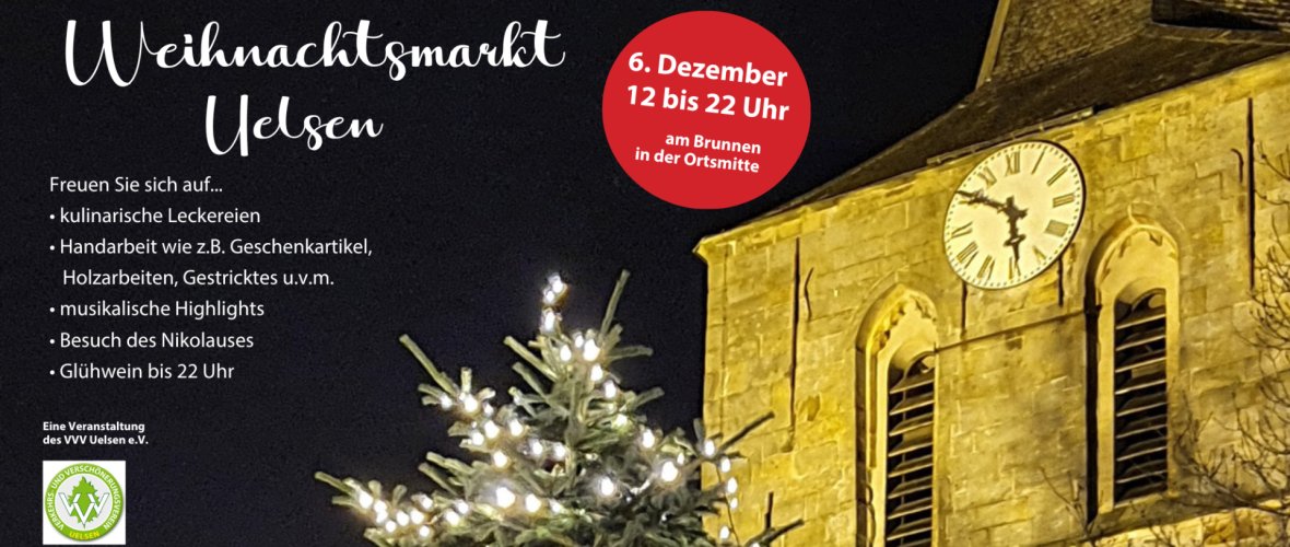 Ankündigung Weihnachtsmarkt am 6.12.2025 in Uelsen